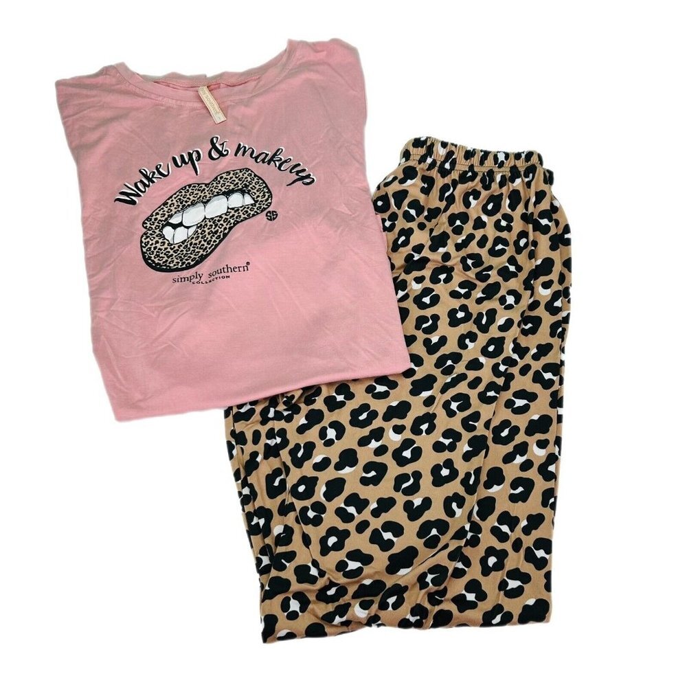 Simply Southern PJs Womens Large or XL Animal Print Soft Stretch Pajamas
